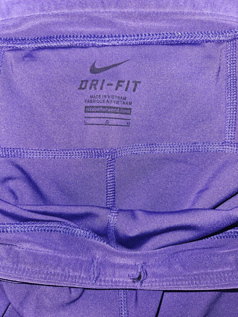 Nike Dri-FIT Purple Running Leggings Ankle Zippers Reflective Size L